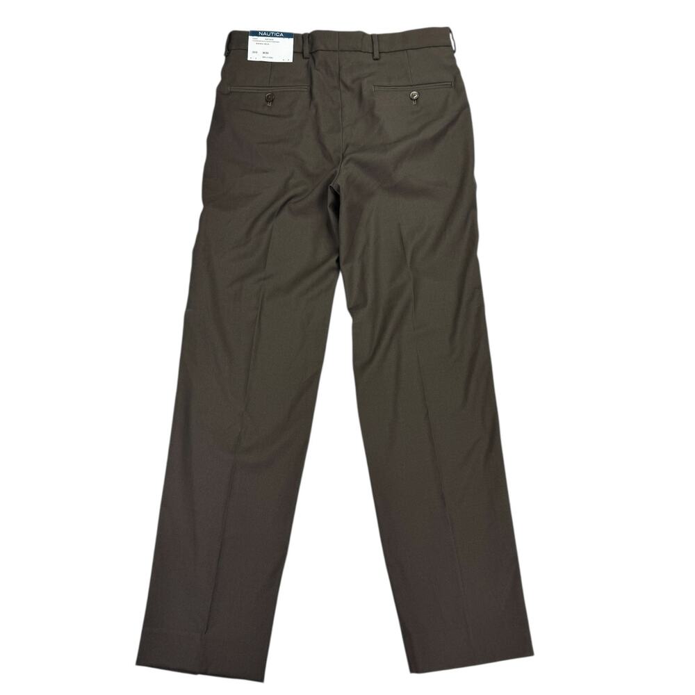 Nautica Mens 2-Piece Modern Fit Active Stretch Solid Suit Brown 36R 30W - Picture 10 of 14